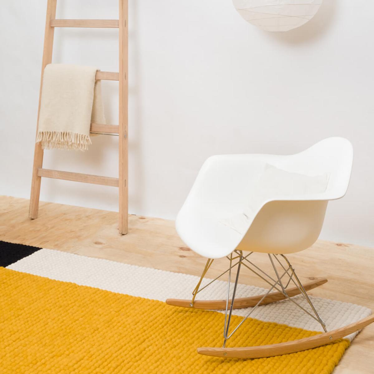 Yellow Cube Felt Ball Rug – image 8