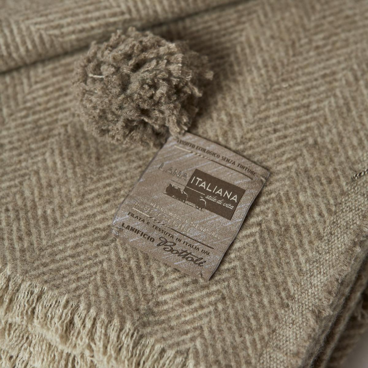 Beige Herringbone Blanket – image 3