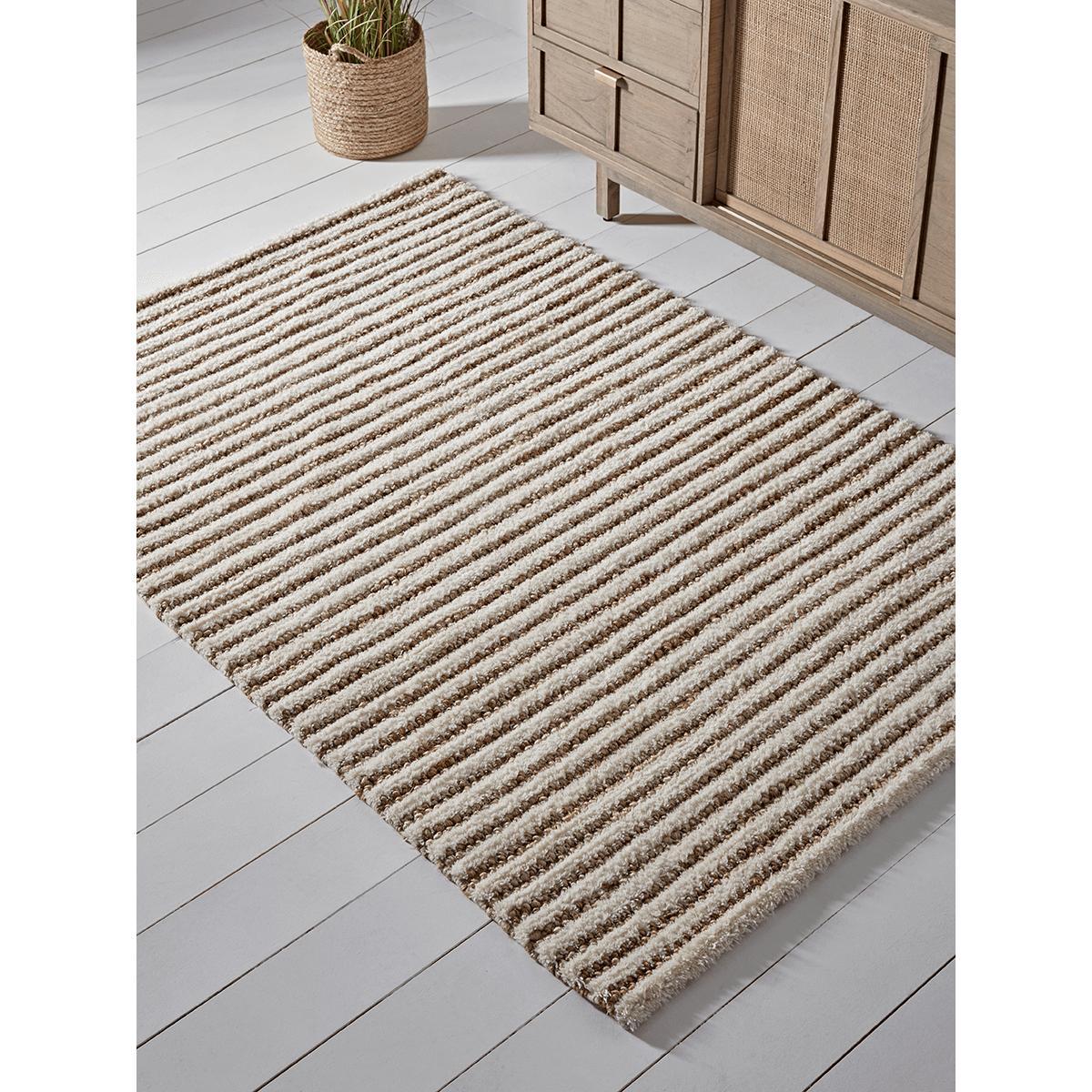 Natural Striped Jute Rug – image 1
