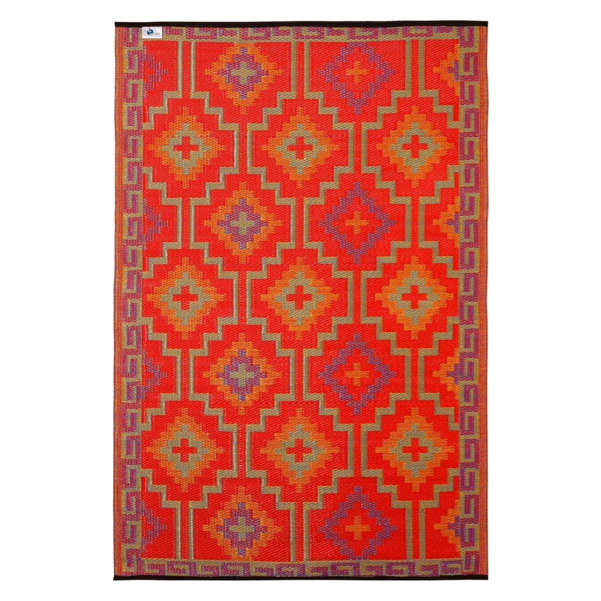 Fab Hab Lhasa Outdoor Rug in Orange, Violet & Red - 120cm x 180cm – image 4