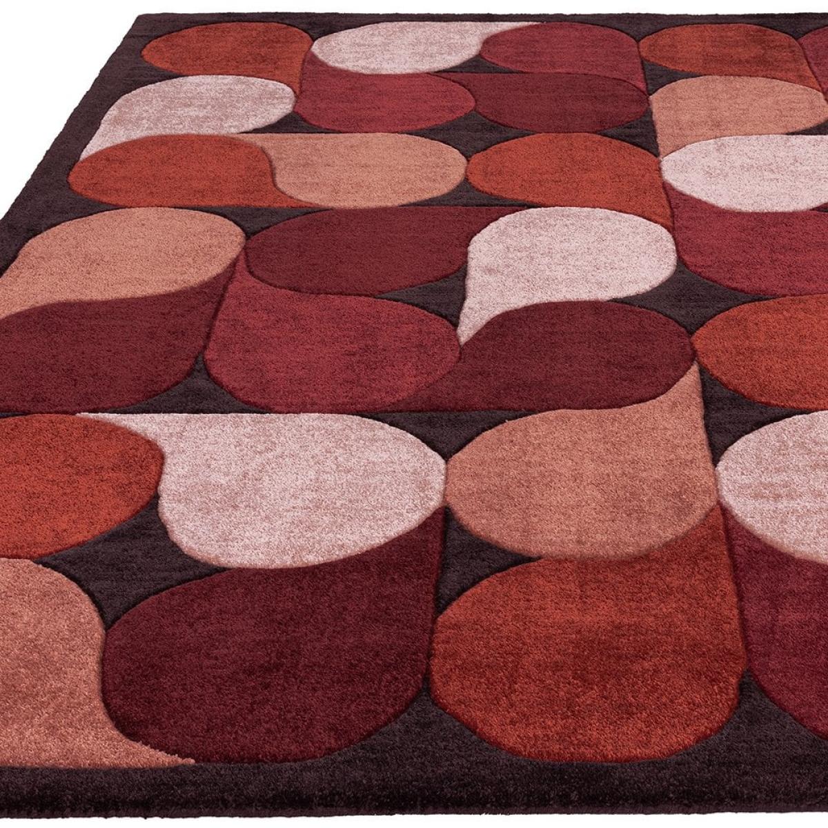 Adeline Hand Tufted Rug, Jive Red Rug Size: 200 x 290cm Modern Designed Rugs, Colourful Contemporary Rug – image 3