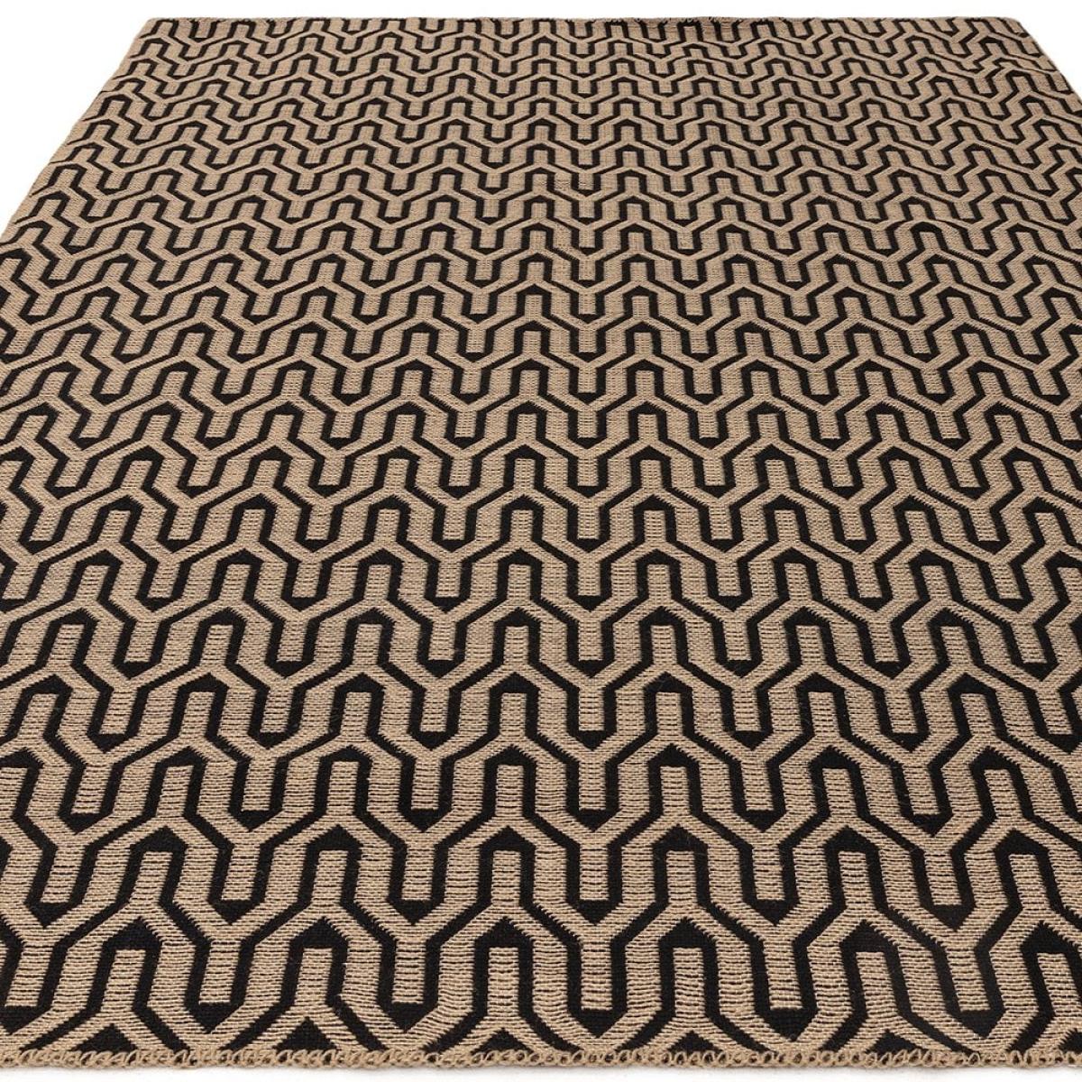 Sula Flat Weave Rug, Black Lattice Rug Size: 160 x 230cm Modern Designed Rugs, Colourful Contemporary Rug – image 4