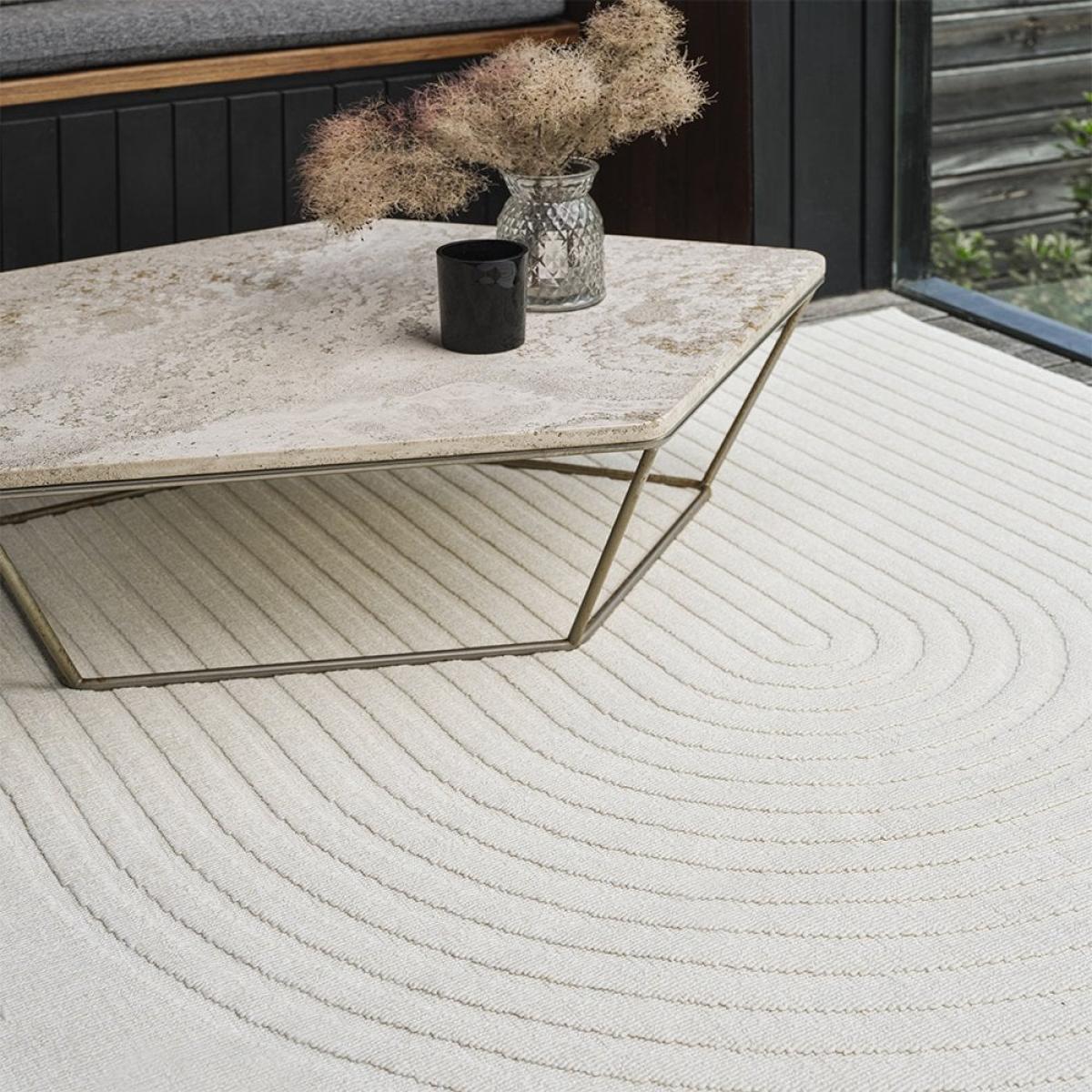 Antibes Deco Rug, White Size: 80cm x 150cm Modern Designed Rugs, Colourful Contemporary Rug – image 2