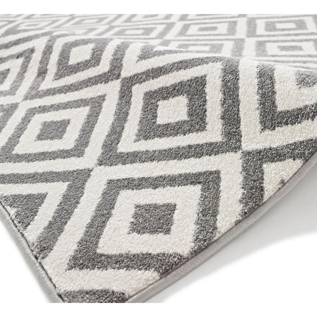 Grey Diamond Matrix Rug Grey – image 3