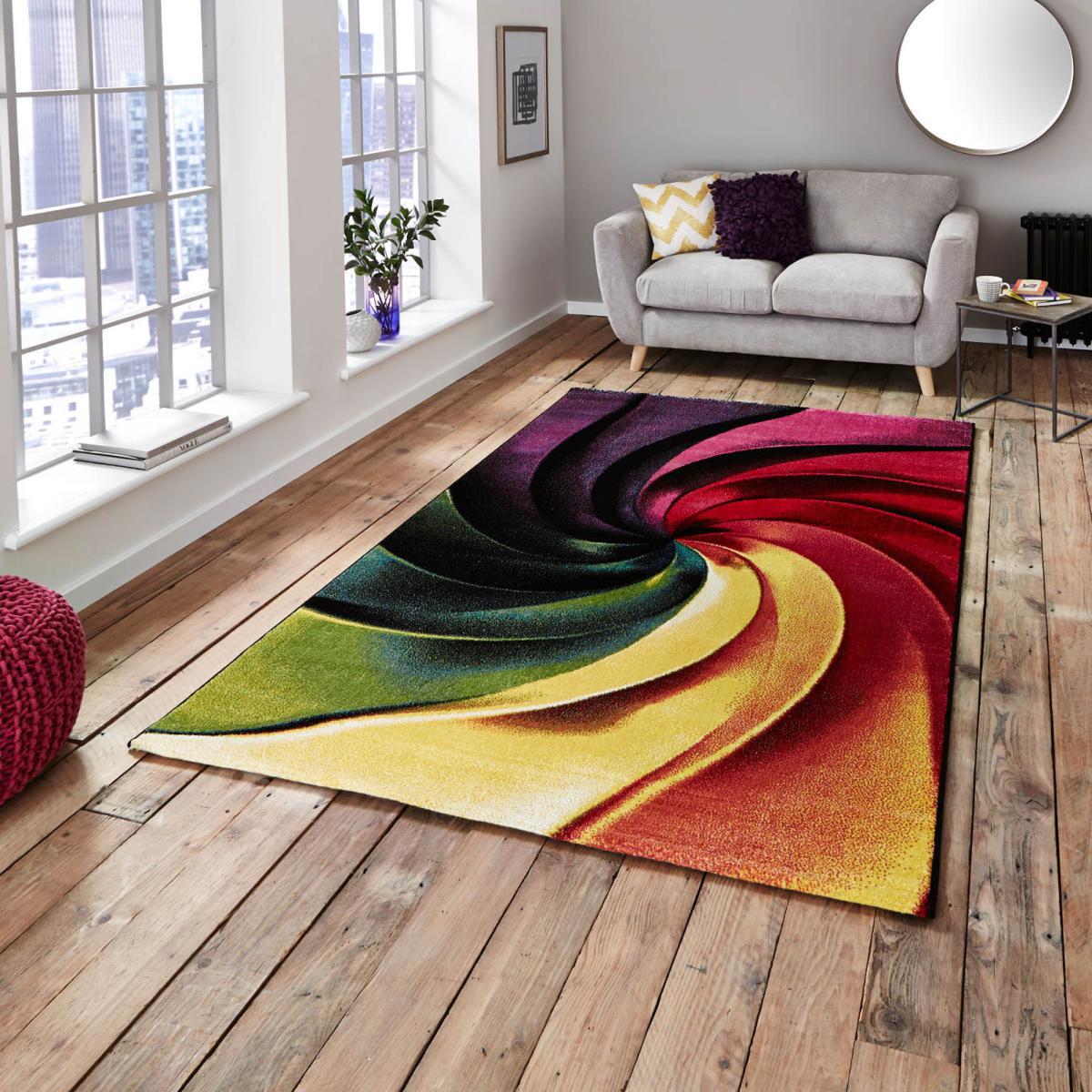 Sunrise Y498A Rug Orange/Yellow/Green/Purple/Red – image 2