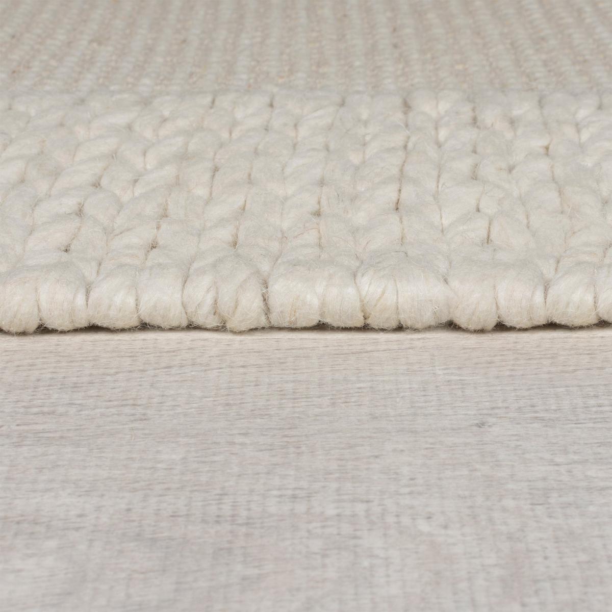 Rue Plait Border Wool Rug Natural – image 4