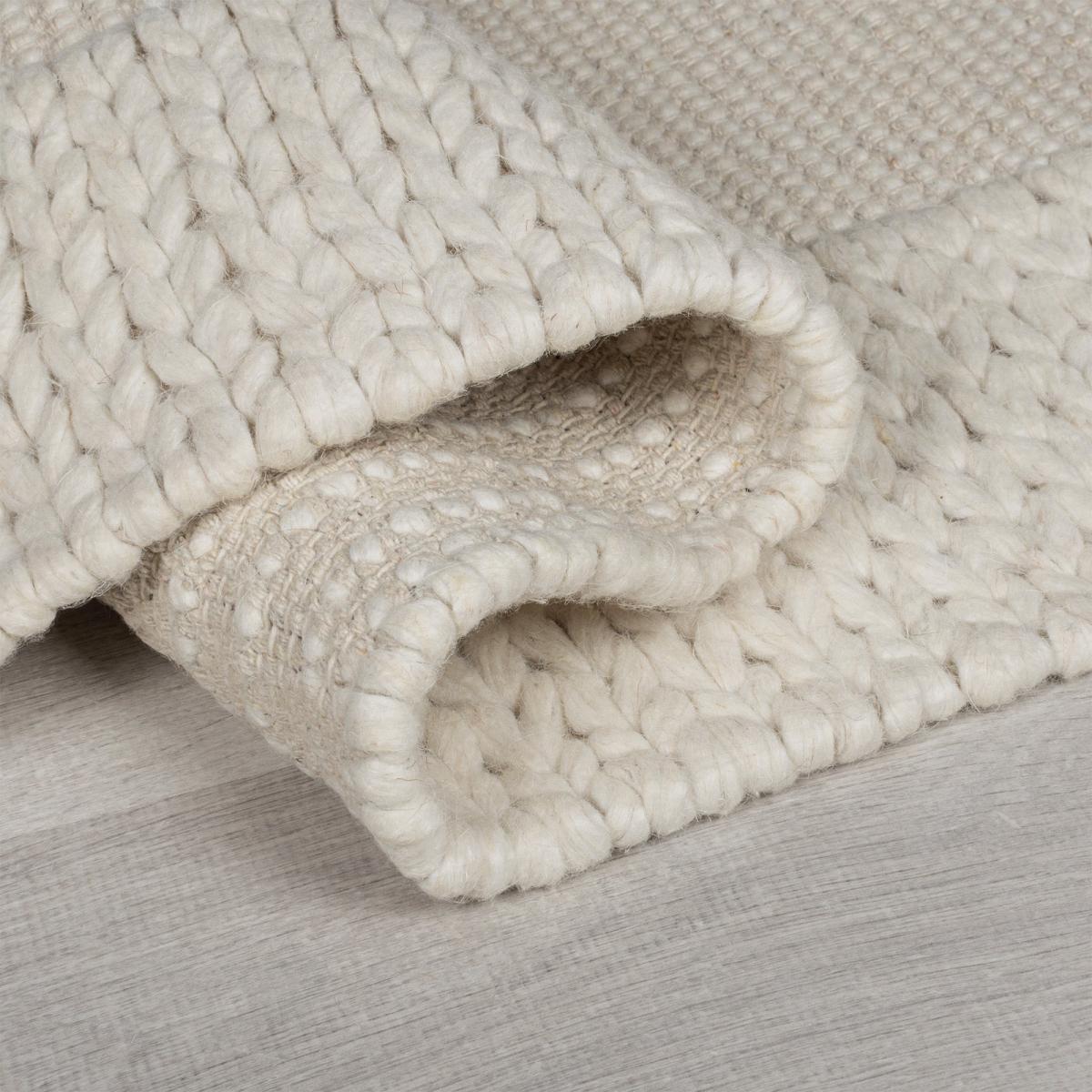 Rue Plait Border Wool Rug Natural – image 5