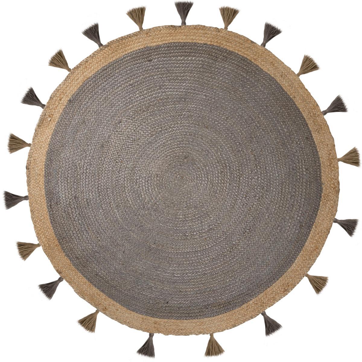 Istanbul Jute Circle Rug Orange and Brown – image 3