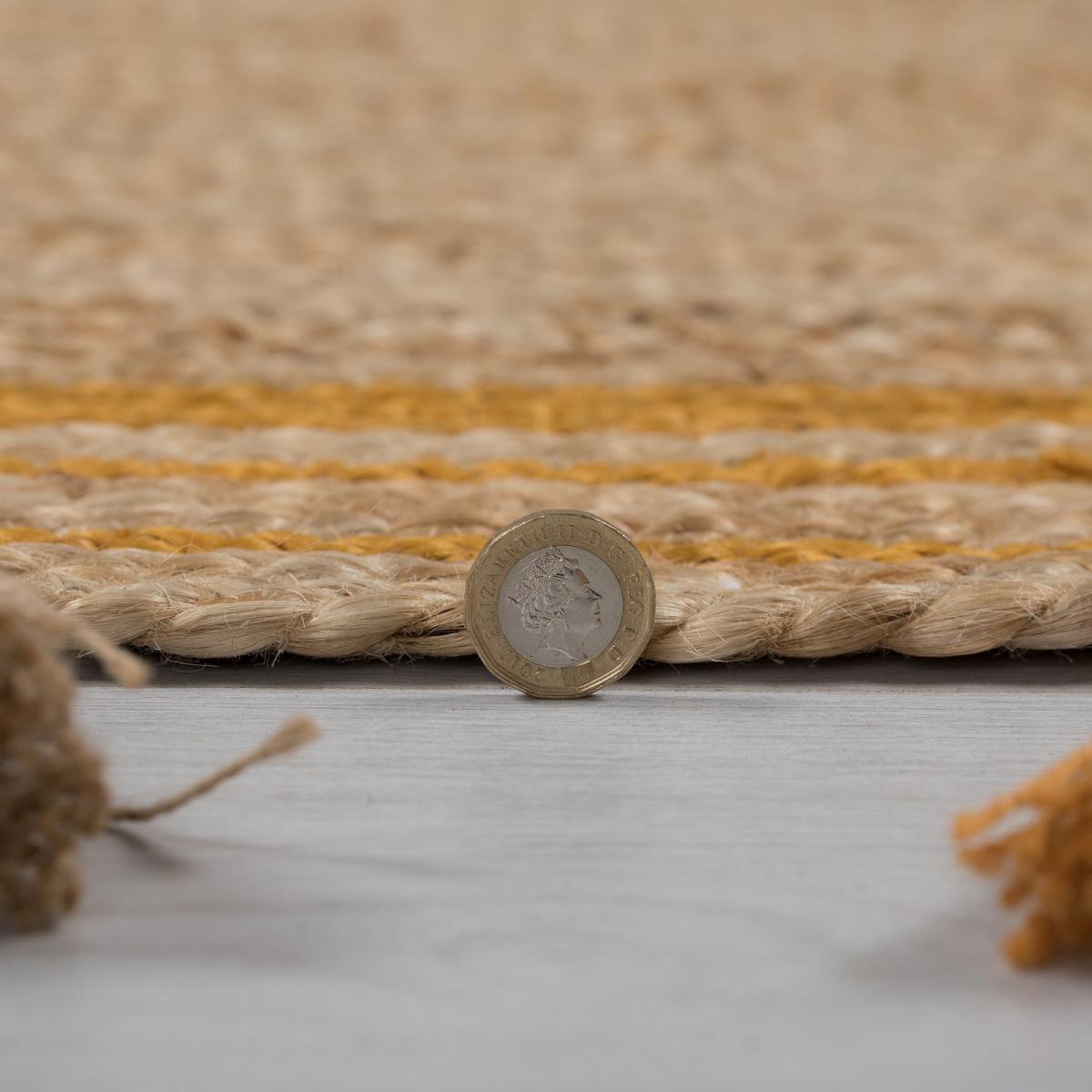 Istanbul Jute Circle Rug Orange and Brown – image 5