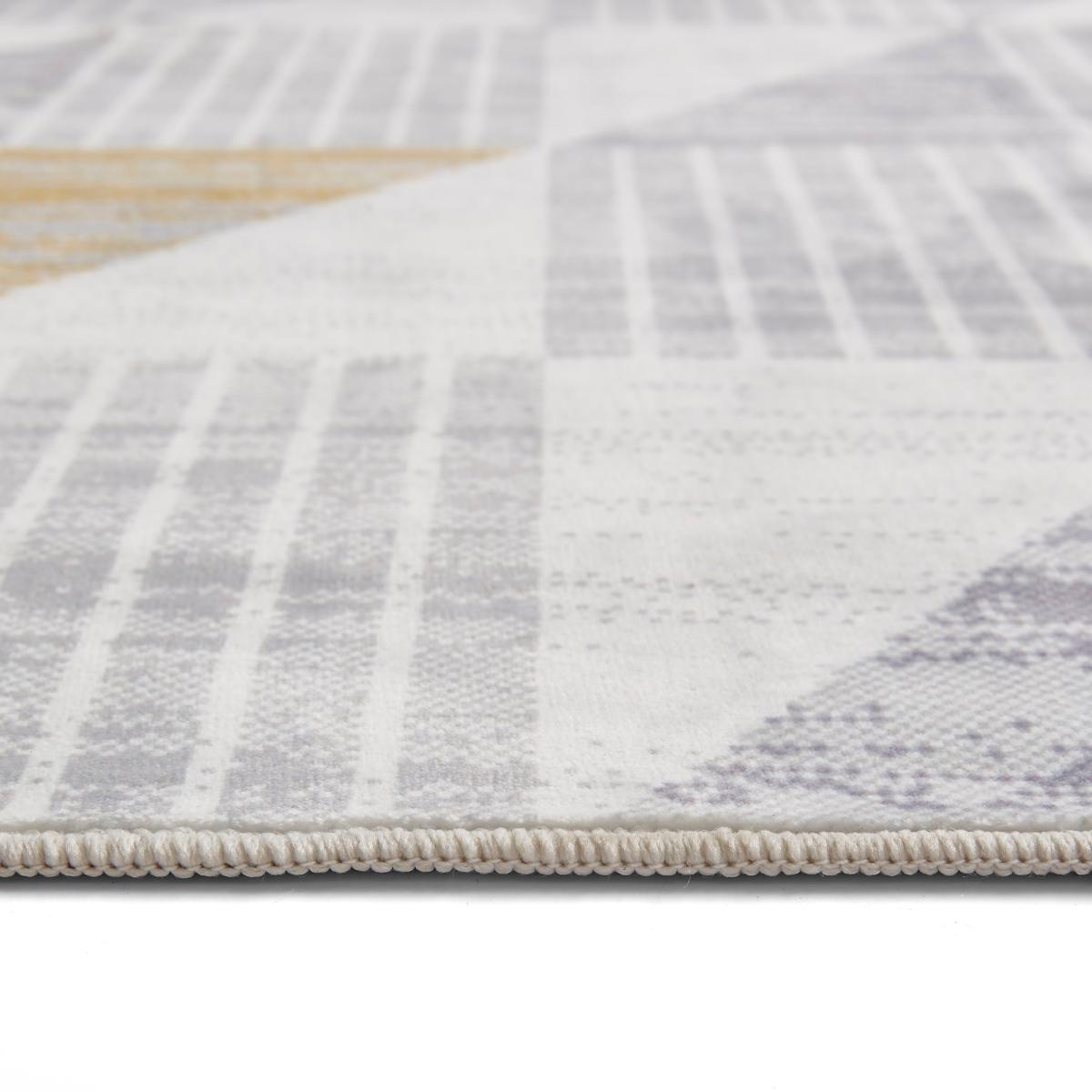 Geo Printed Washable Rug Ochre – image 4