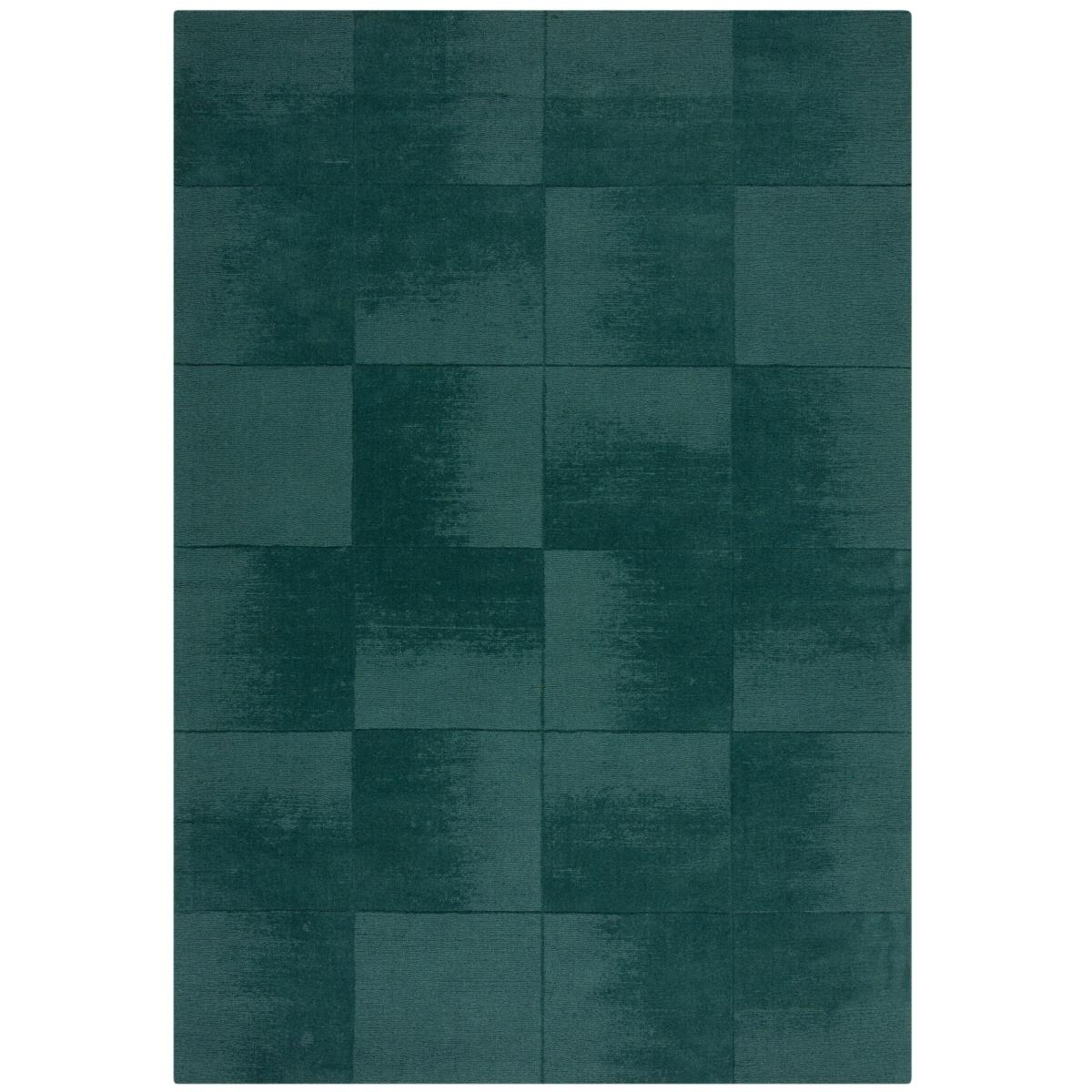 Ombre Checkerboard Wool Rug Green – image 5