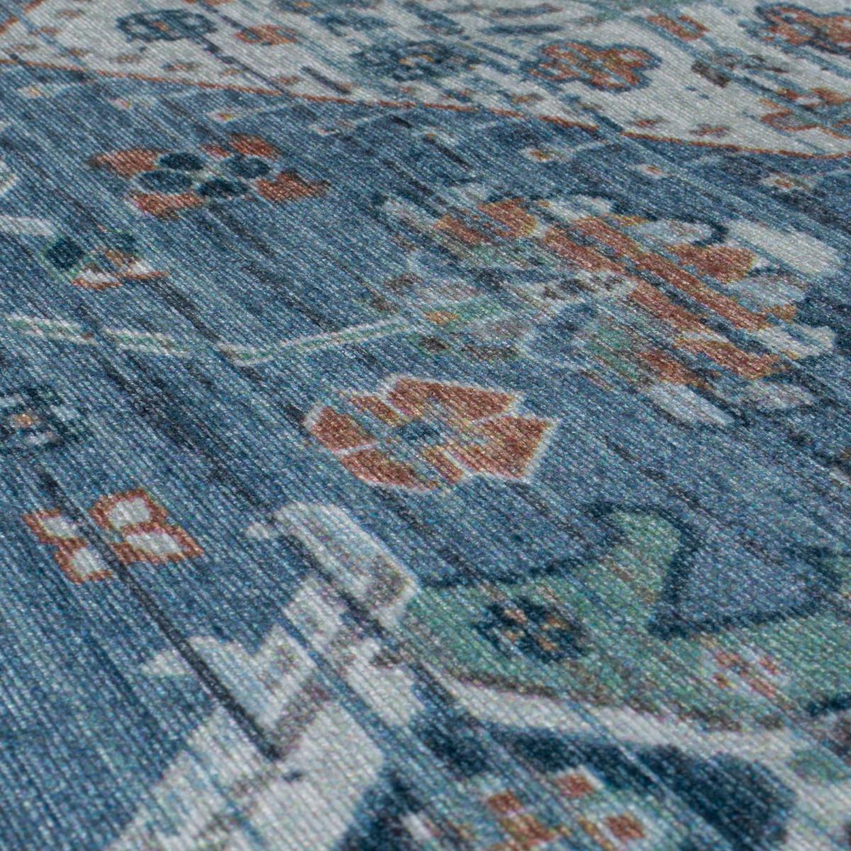 Match Chloe Traditional Washable Rug Blue – image 3