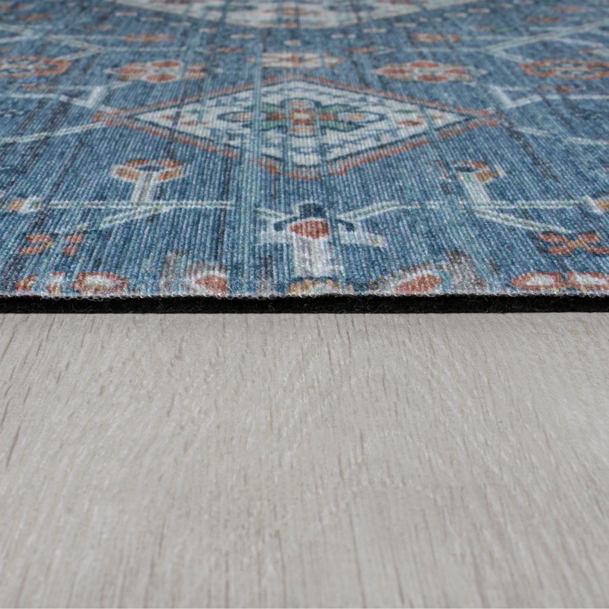 Match Chloe Traditional Washable Rug Blue – image 4