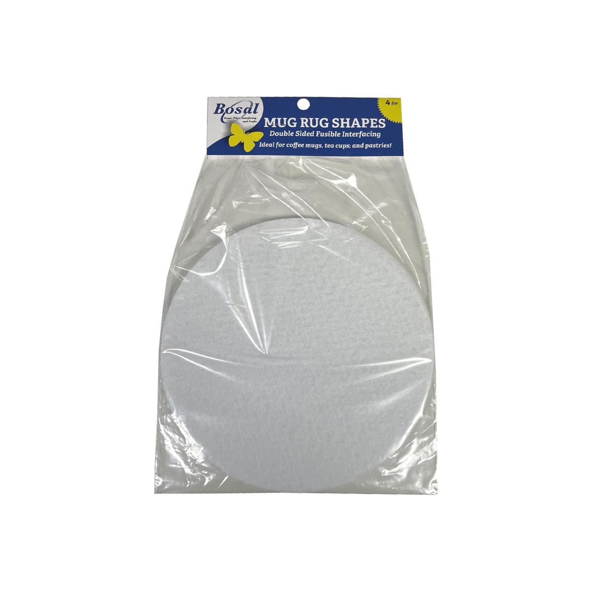 Double Sided Fusible Circle Mug Rug Pack of 4 White