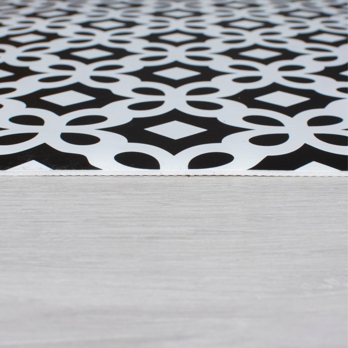 Trellis Tile Vinyl Runner Black and white – image 3
