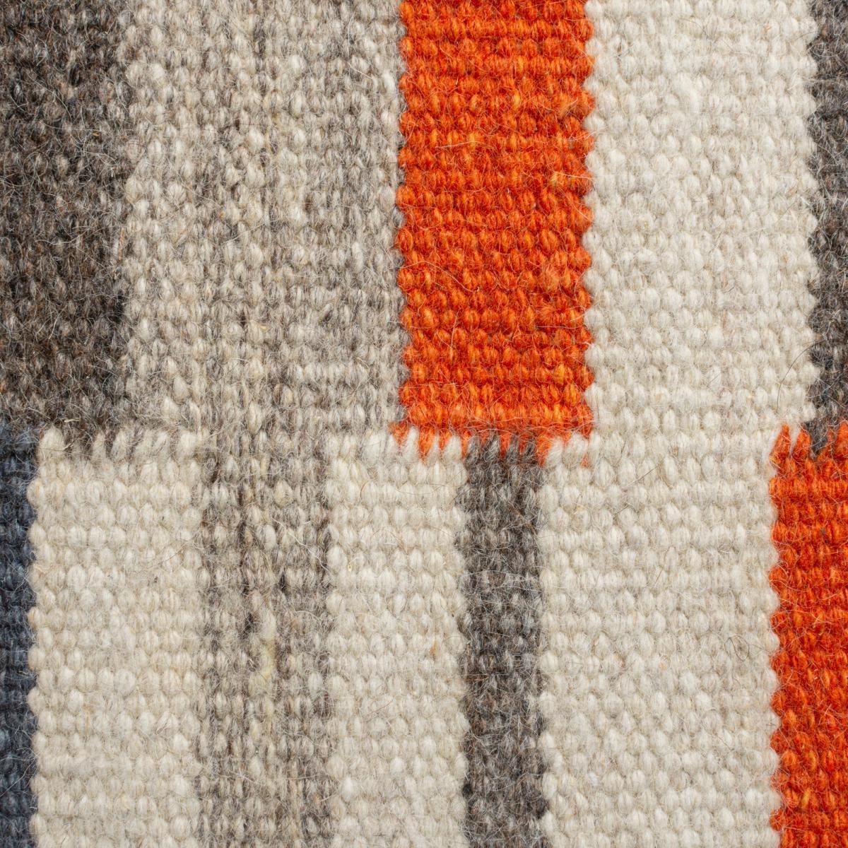 Drake Stripe Woven Rug Blue, Yellow and Orange – image 3
