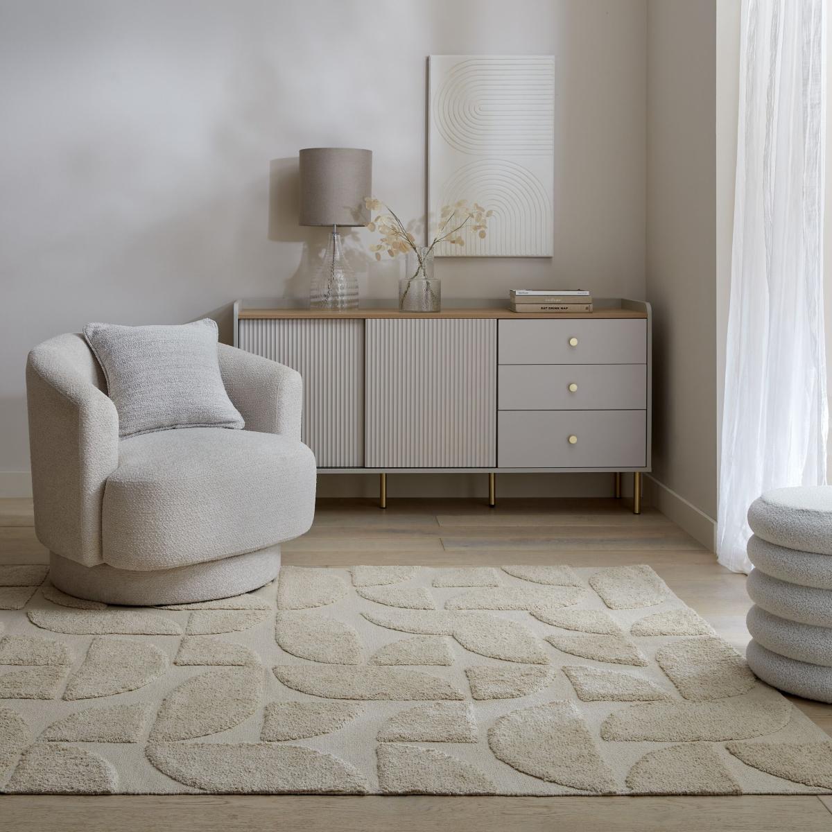 Hampden Cotton Geometric Rug Natural – image 1