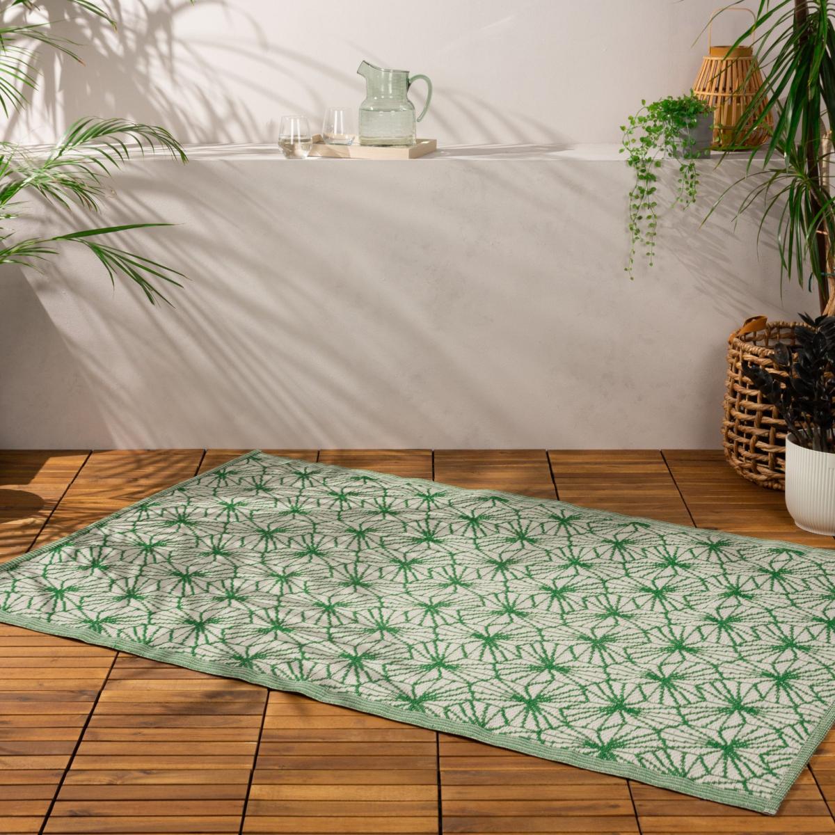 furn. Hexa Green Reversible Indoor Outdoor Rug Green/White – image 2