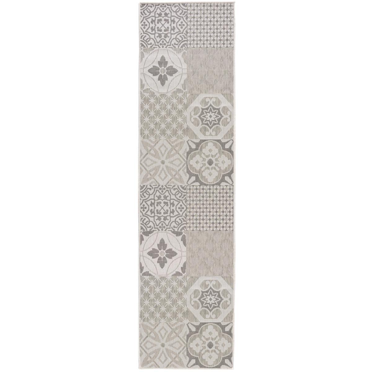 Vita Tile Indoor Outdoor Runner Cream and Brown – image 2