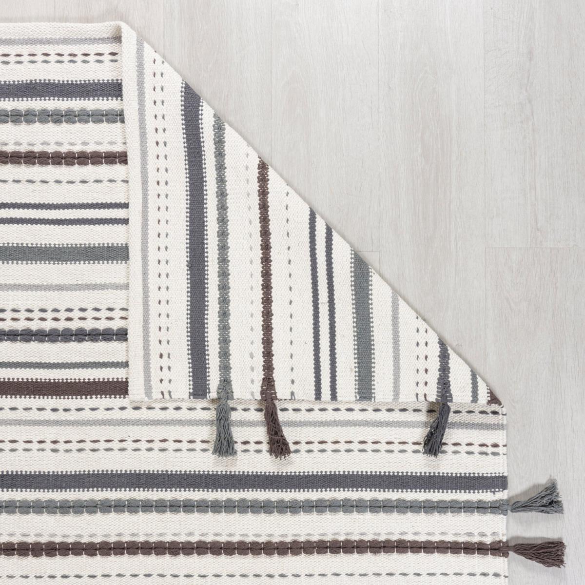 Rowan Stripe Rug Cream – image 6