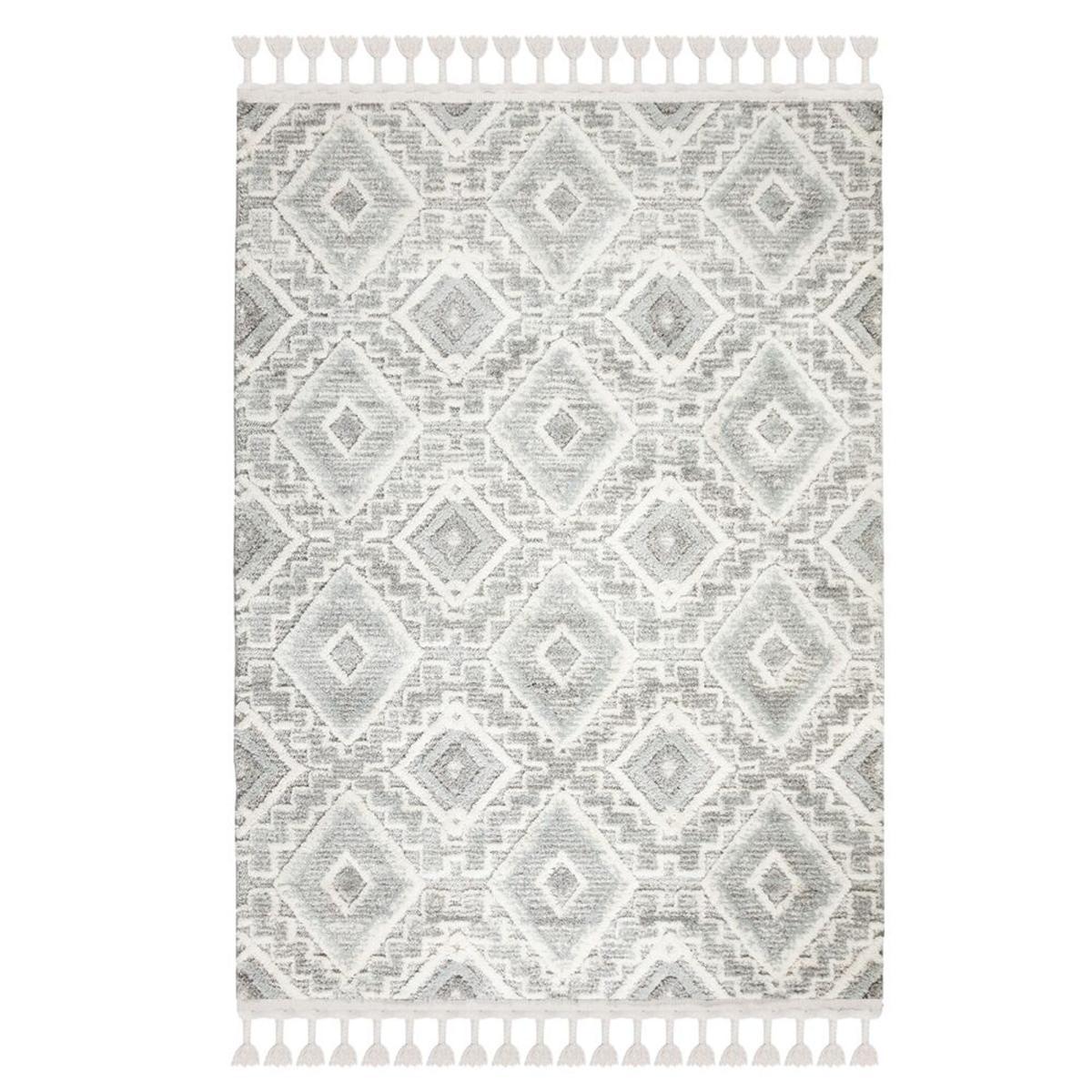 Victoria Geometric Rug Grey and White – image 2