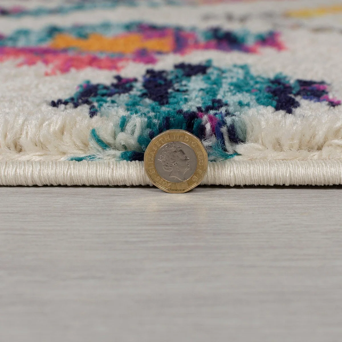 Zumra Berber Rug Pink, Blue and Yellow – image 4