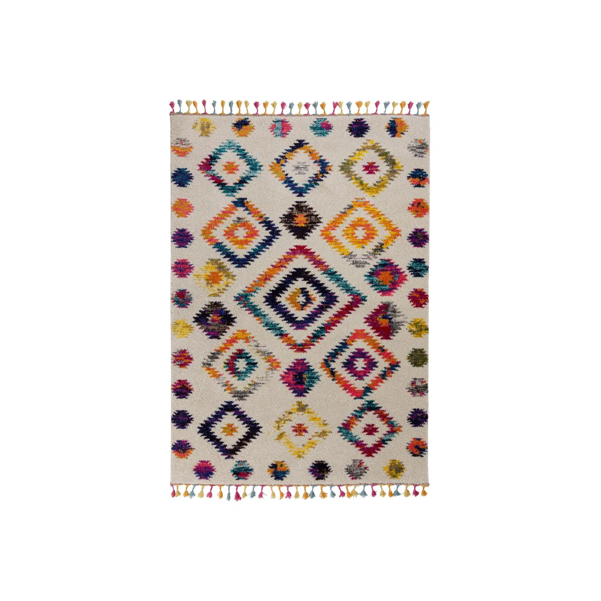 Zumra Berber Rug Pink, Blue and Yellow – image 1
