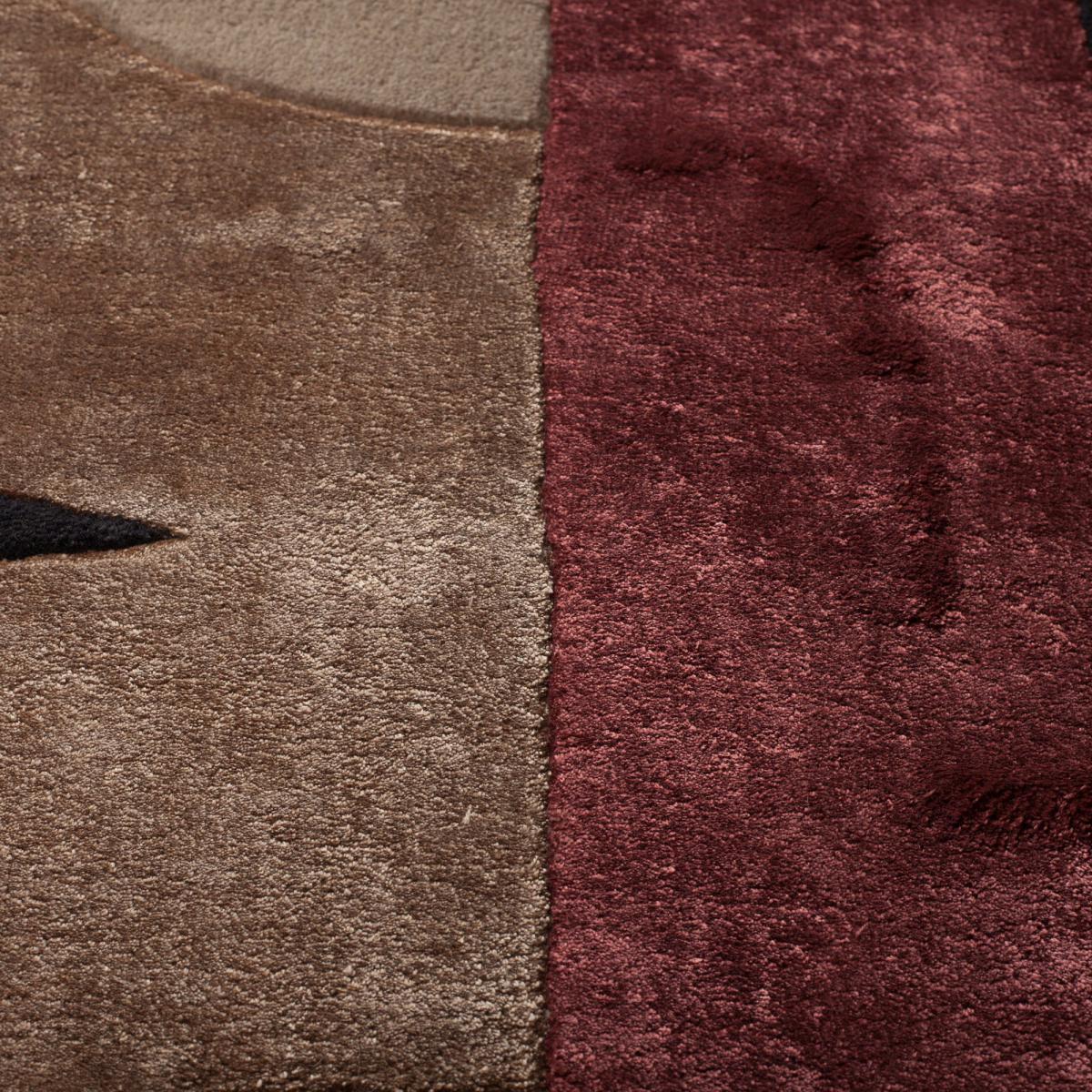 Kata Wool Mix Rug Black, Brown and Red – image 3