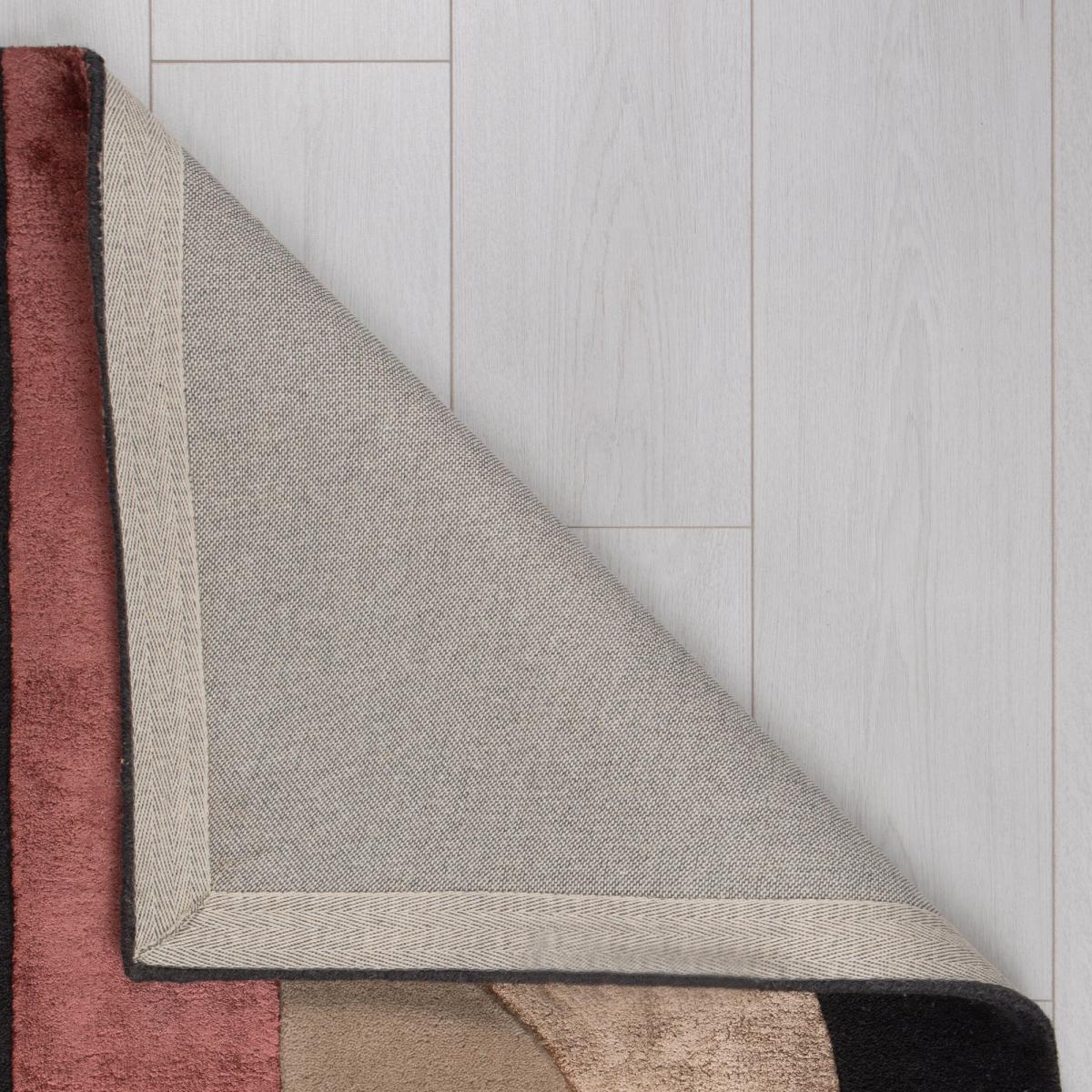 Kata Wool Mix Rug Black, Brown and Red – image 4