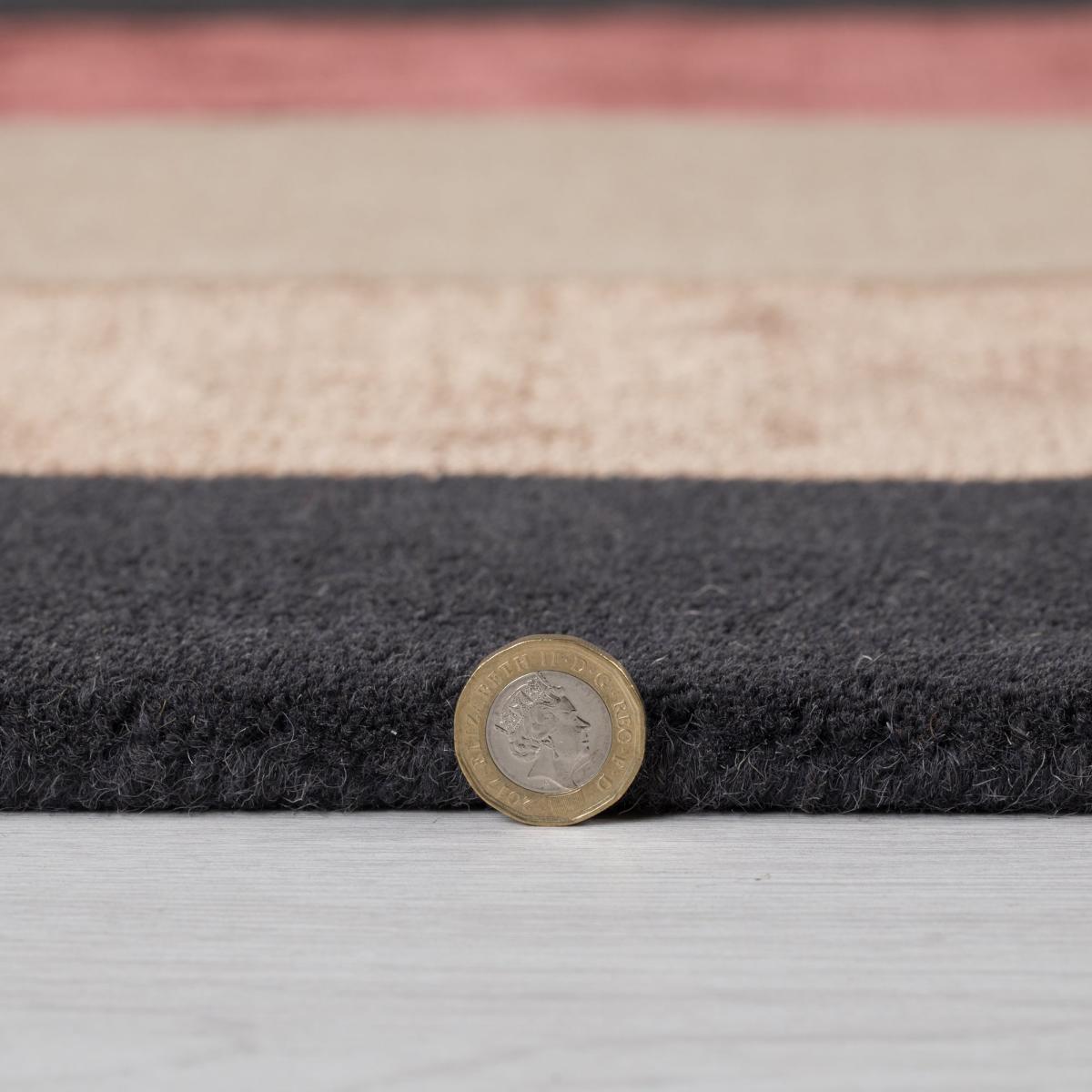 Kata Wool Mix Rug Black, Brown and Red – image 5