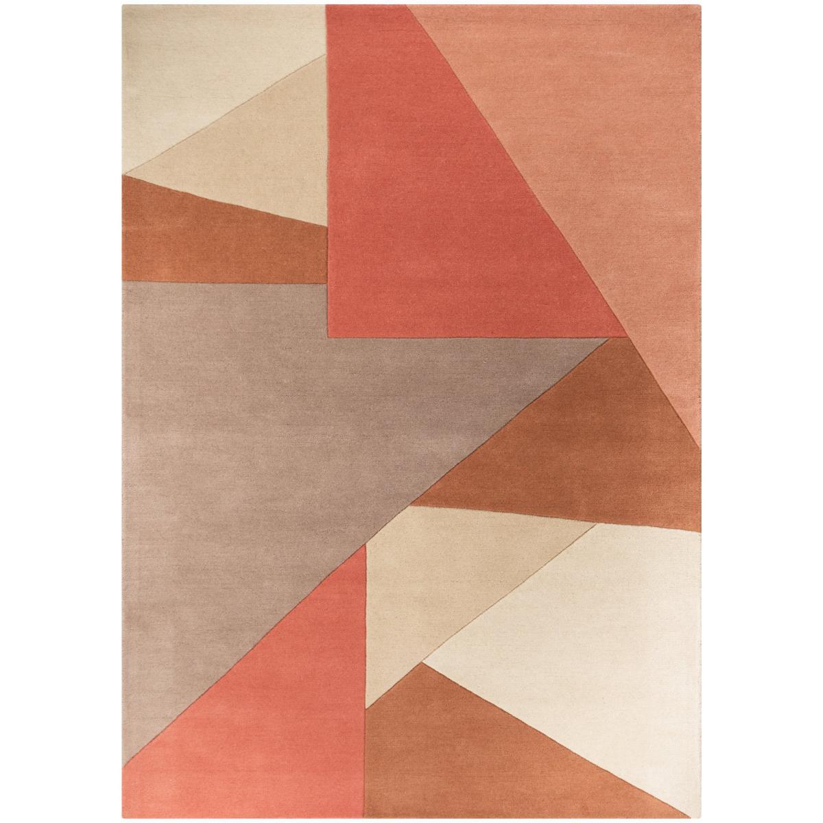 Nori Geometric Wool Rug Orange/Brown/Beige – image 2