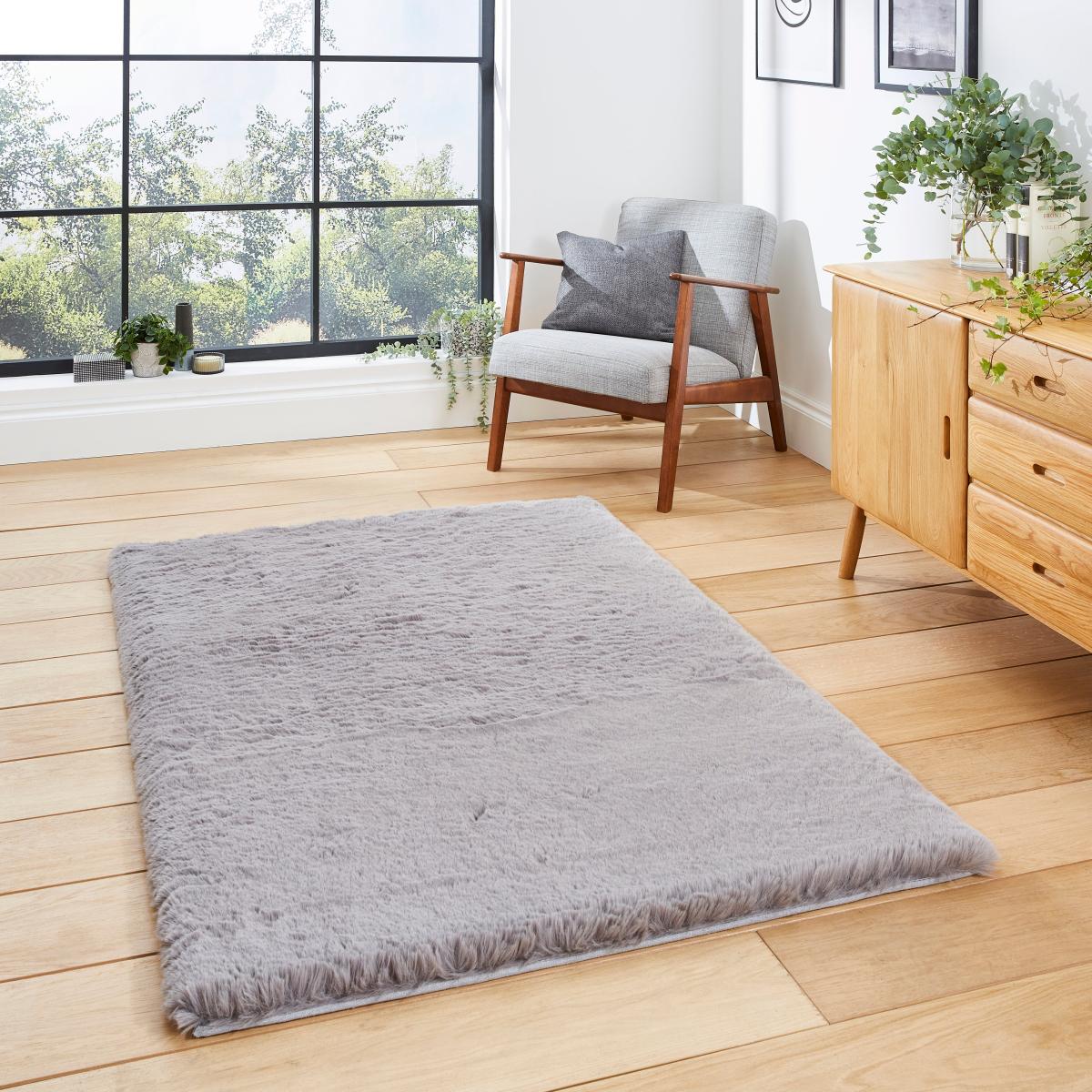 Super Teddy Rectangle Rug Grey – image 2