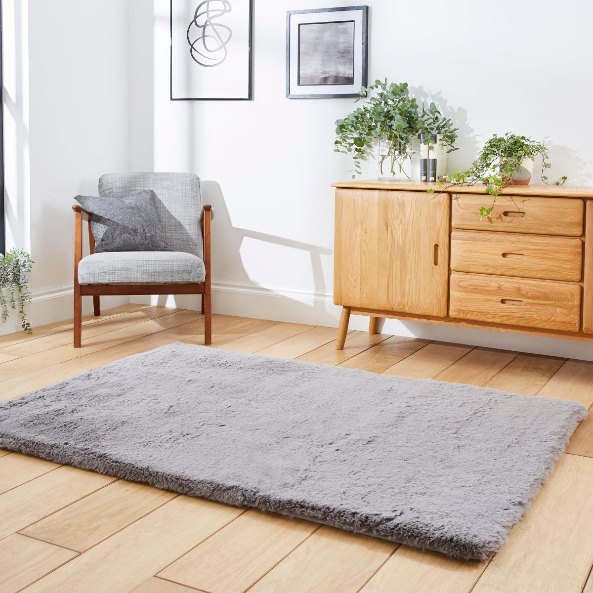 Super Teddy Rectangle Rug Grey – image 3