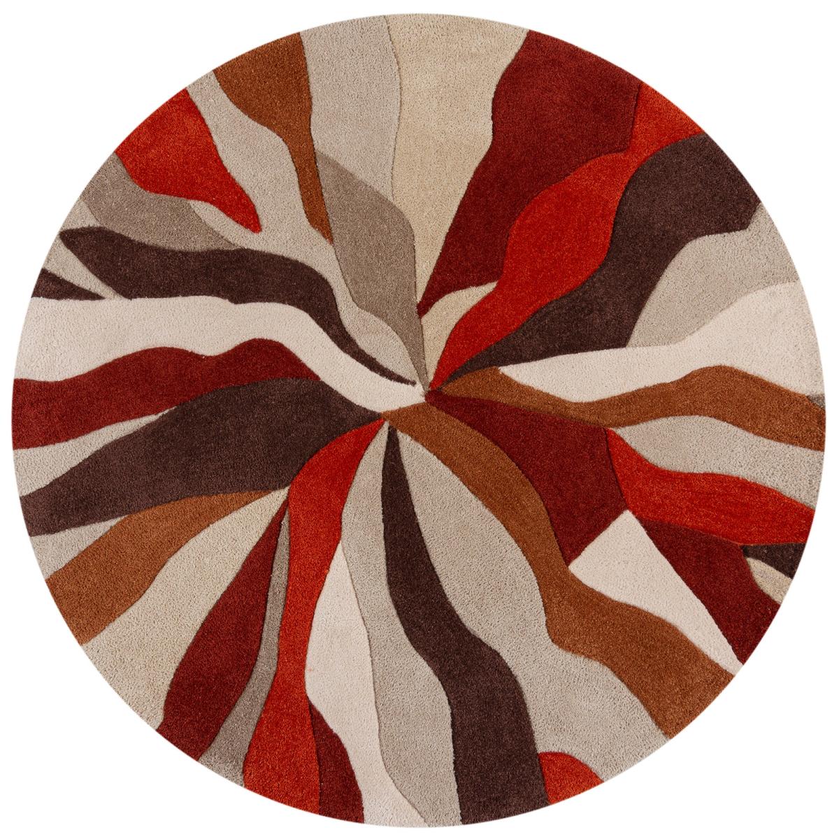 Round Splinter Rug Orange – image 5