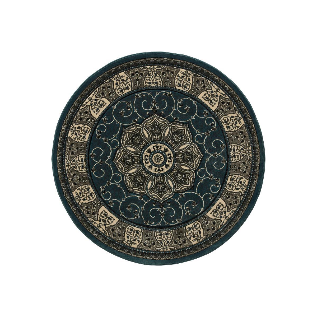 Heritage Circle Rug Natural/Blue – image 1