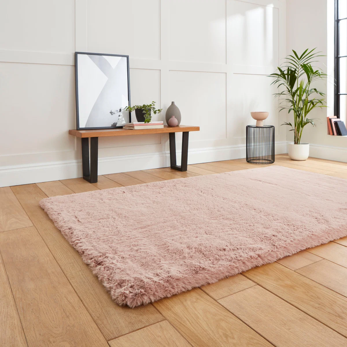 Super Teddy Rectangle Rug Pink – image 2
