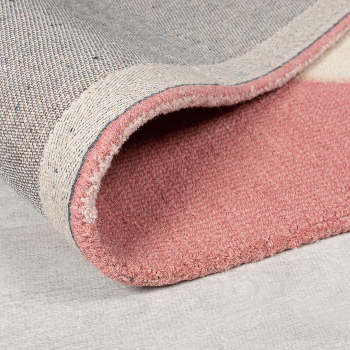 Esre Geometric Abstract Wool Rug Pink – image 4