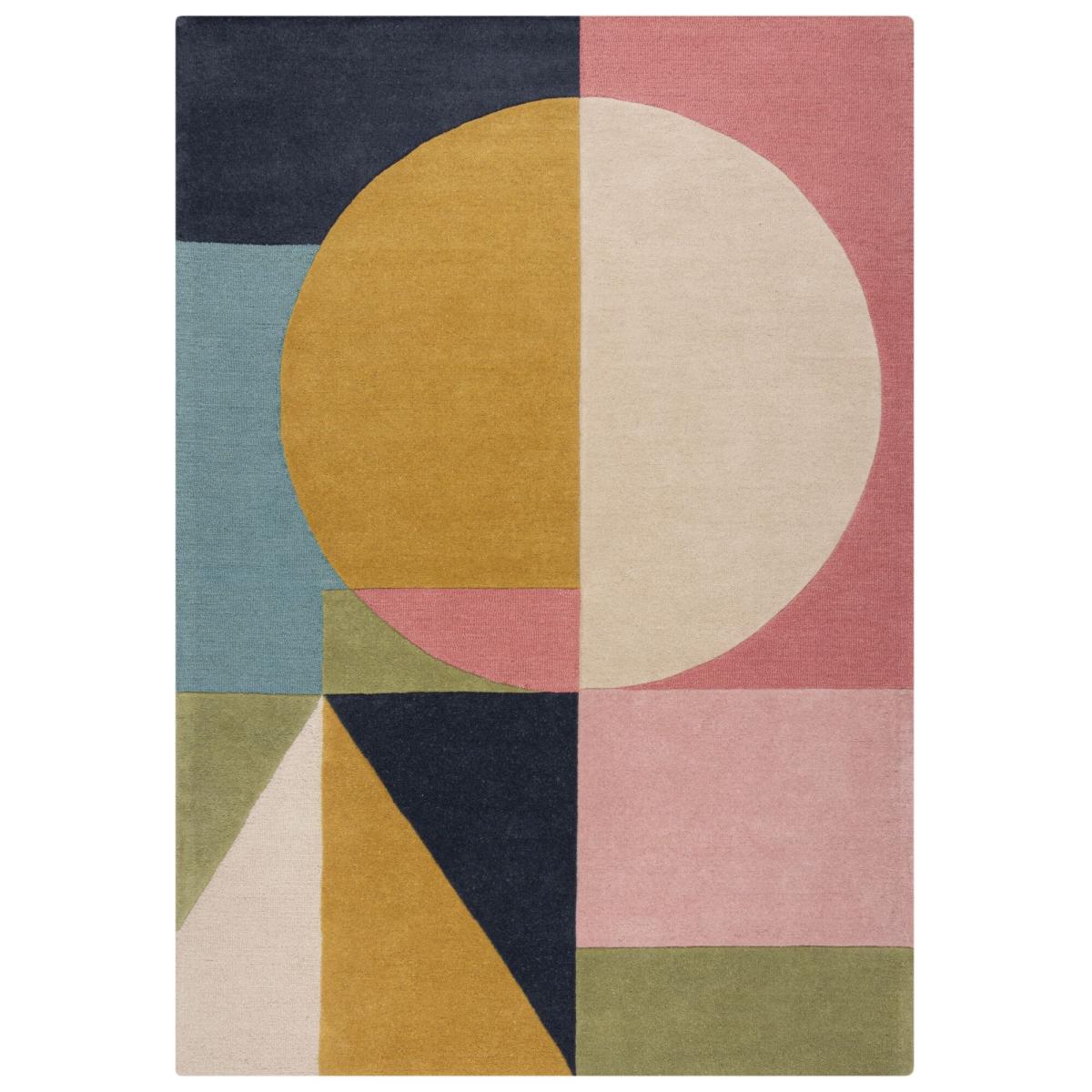 Esre Geometric Abstract Wool Rug Pink – image 5