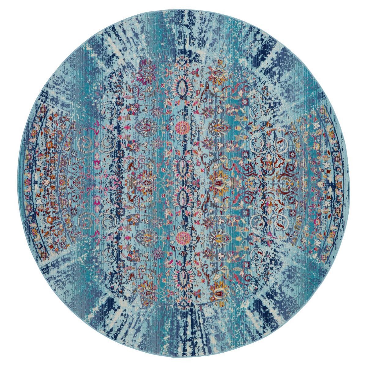 Vintage Kashan 2 Round Rug Blue – image 2