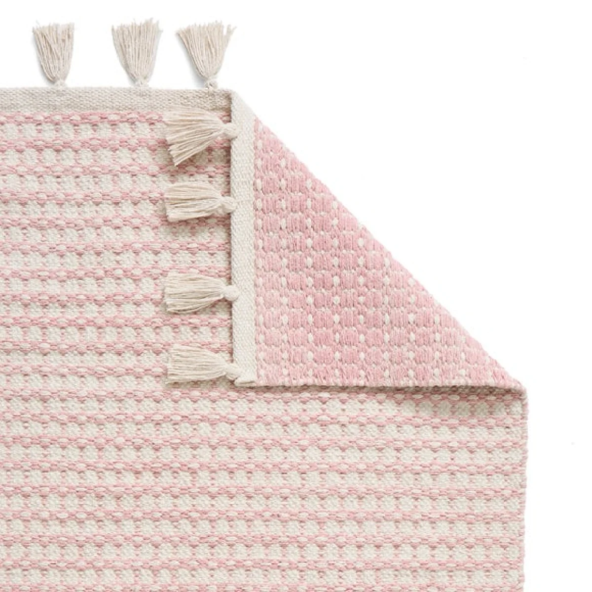 Cotton Linear Pink Scatter Rug – image 3