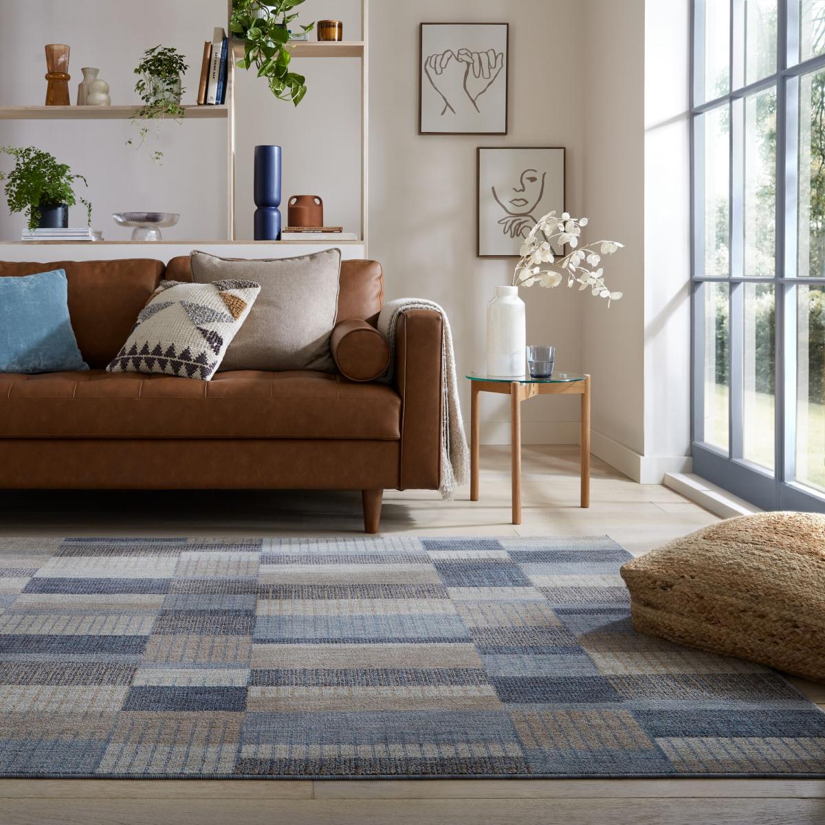 Fuse Offset Striped Rug Blue – image 2