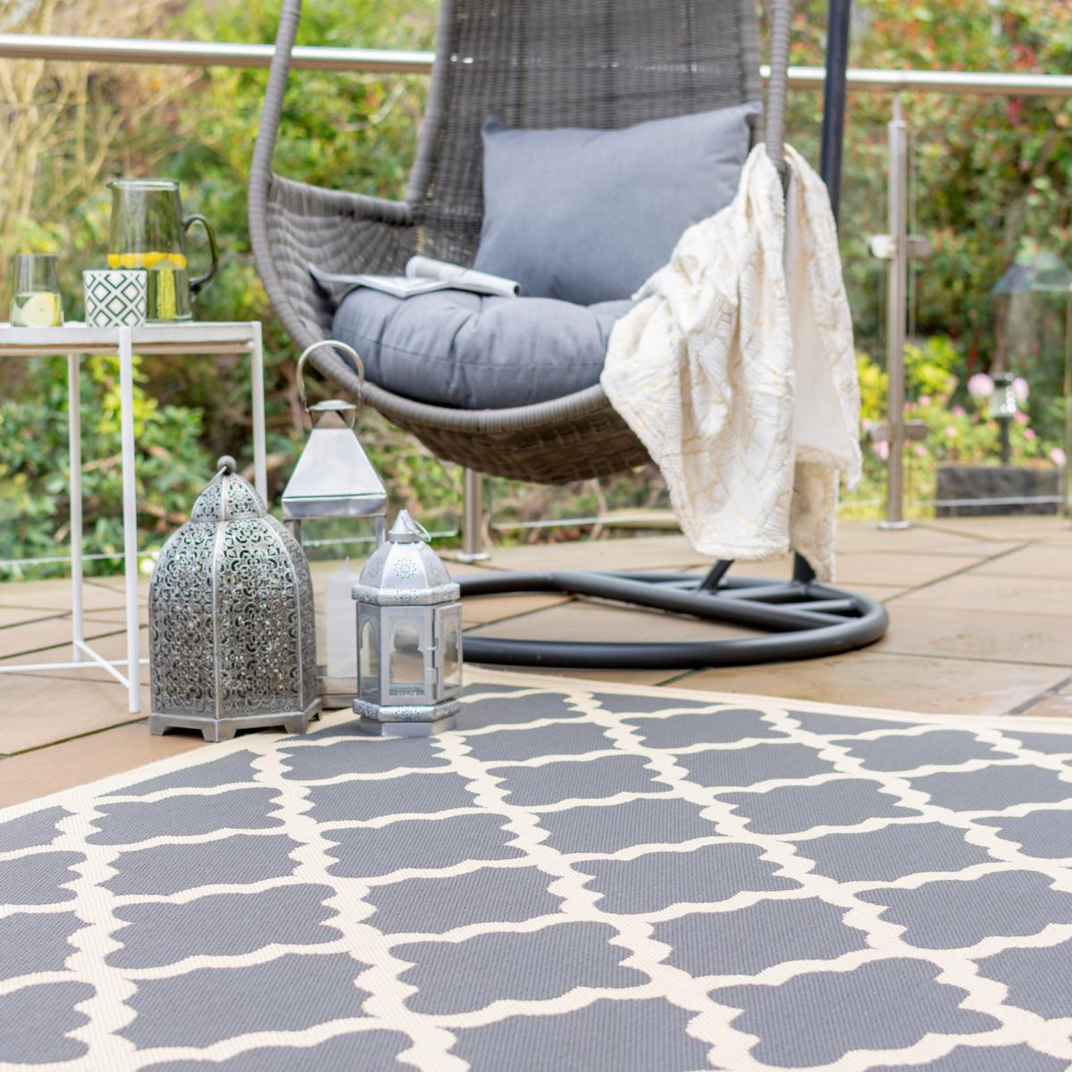 Padua Geometric Indoor Outdoor Rug Padua Anthracite – image 3