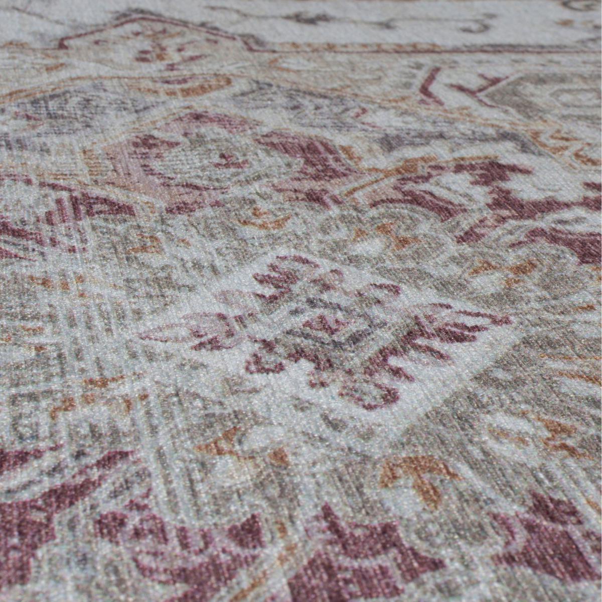 Match Elsie Traditional Washable Rug Red – image 3