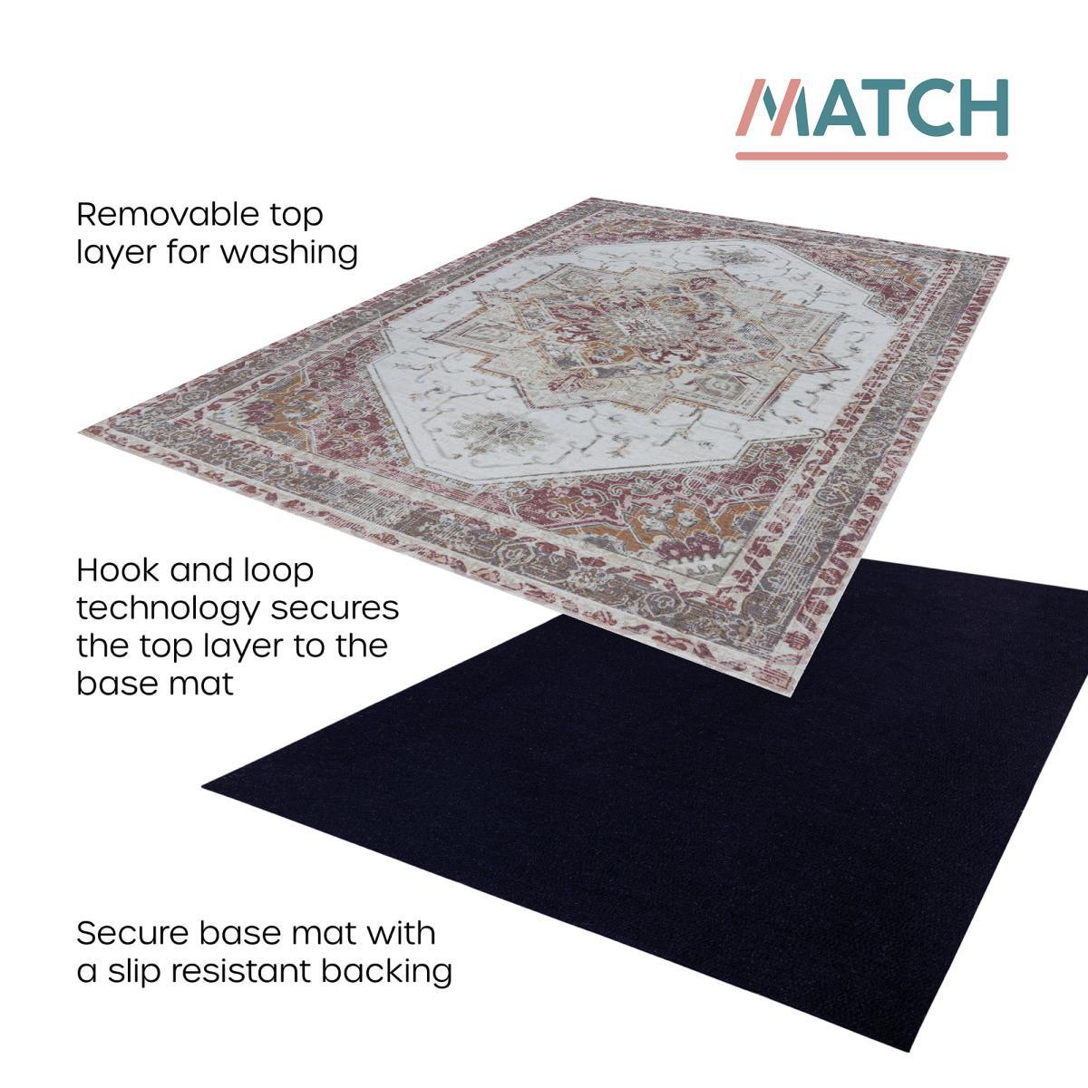 Match Elsie Traditional Washable Rug Red – image 6
