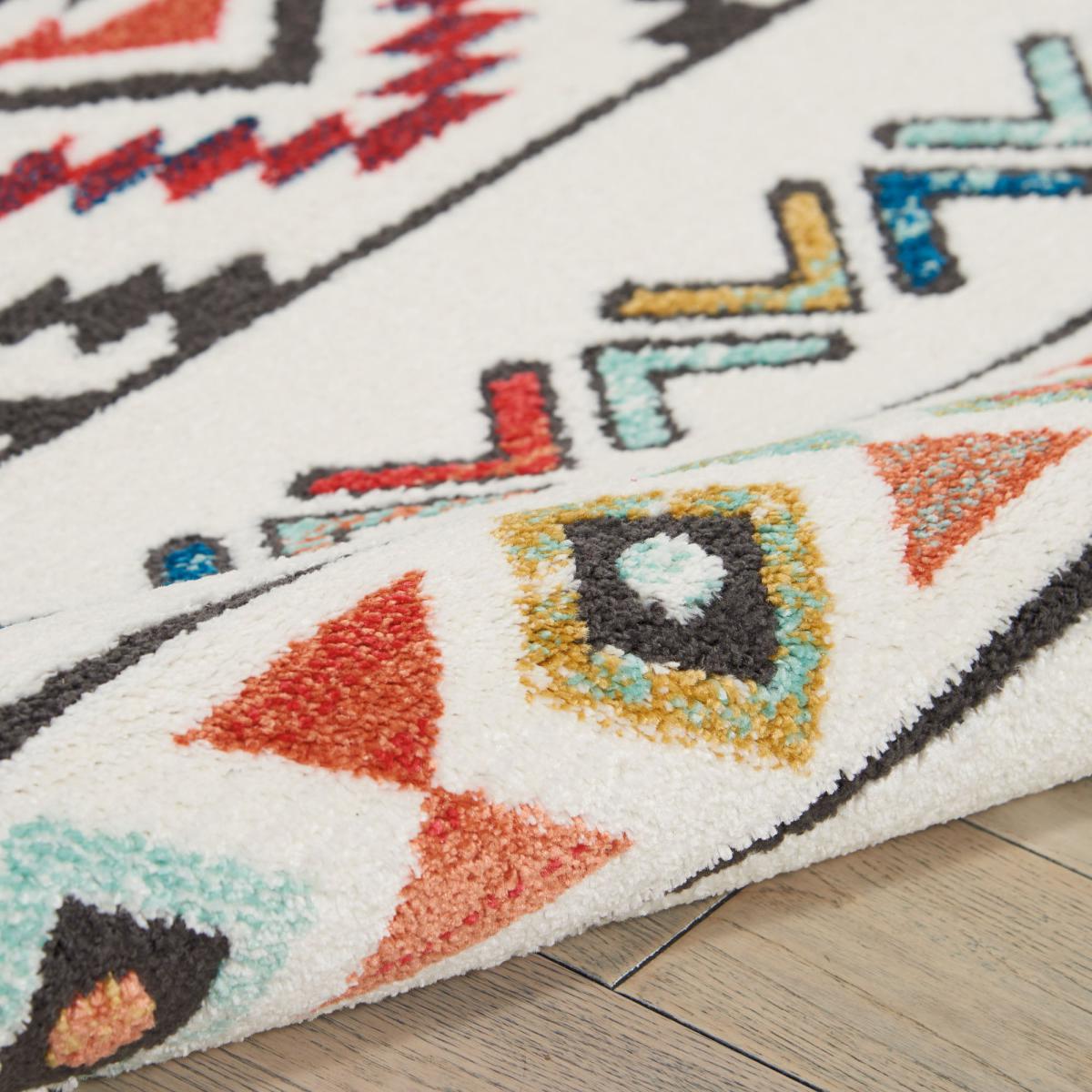 Navajo 6 Rug White/Orange/Blue/Black – image 6