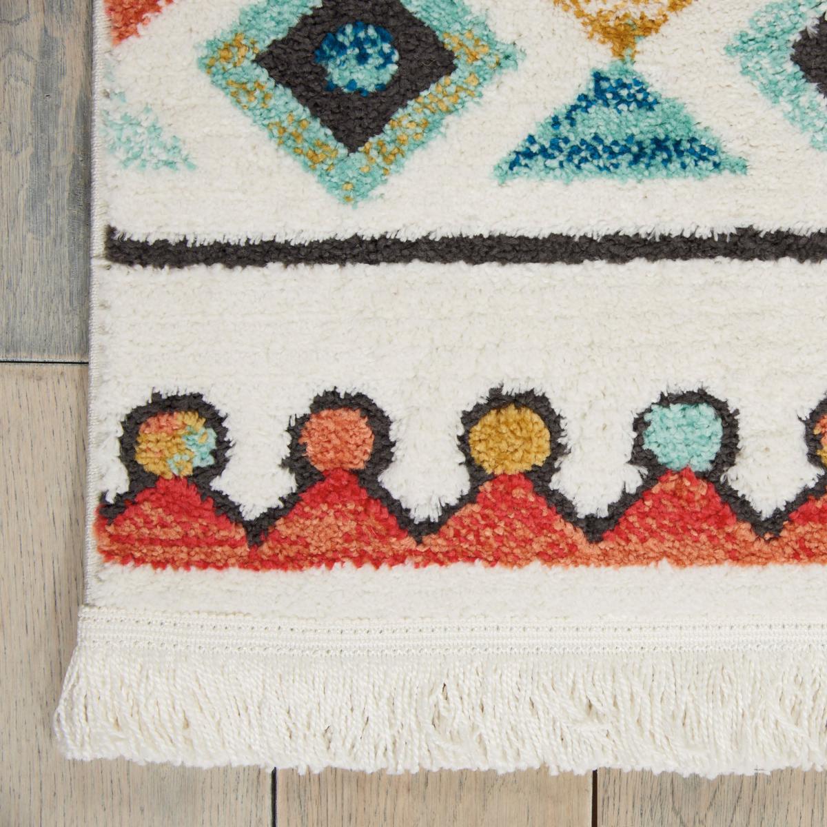 Navajo 6 Rug White/Orange/Blue/Black – image 7