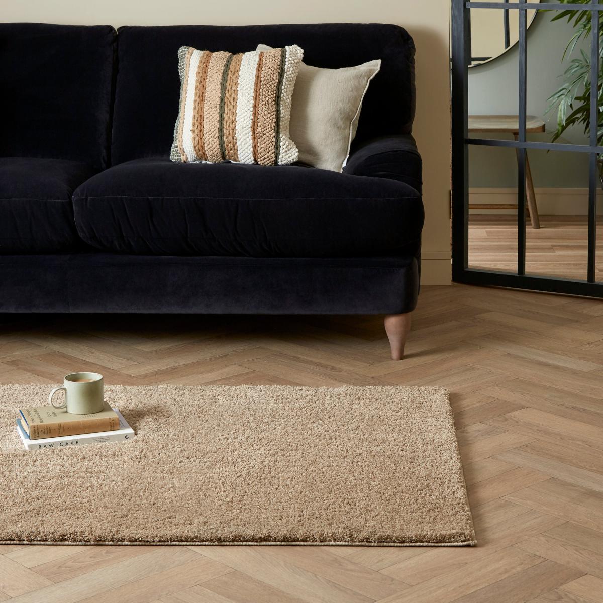Soft Shaggy Washable Rug Mushroom – image 1
