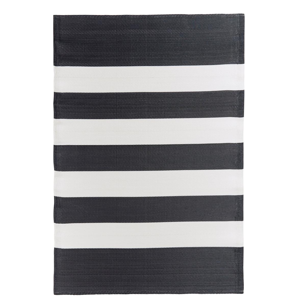 Stripe Garden Outdoor Mat Black and white – image 2