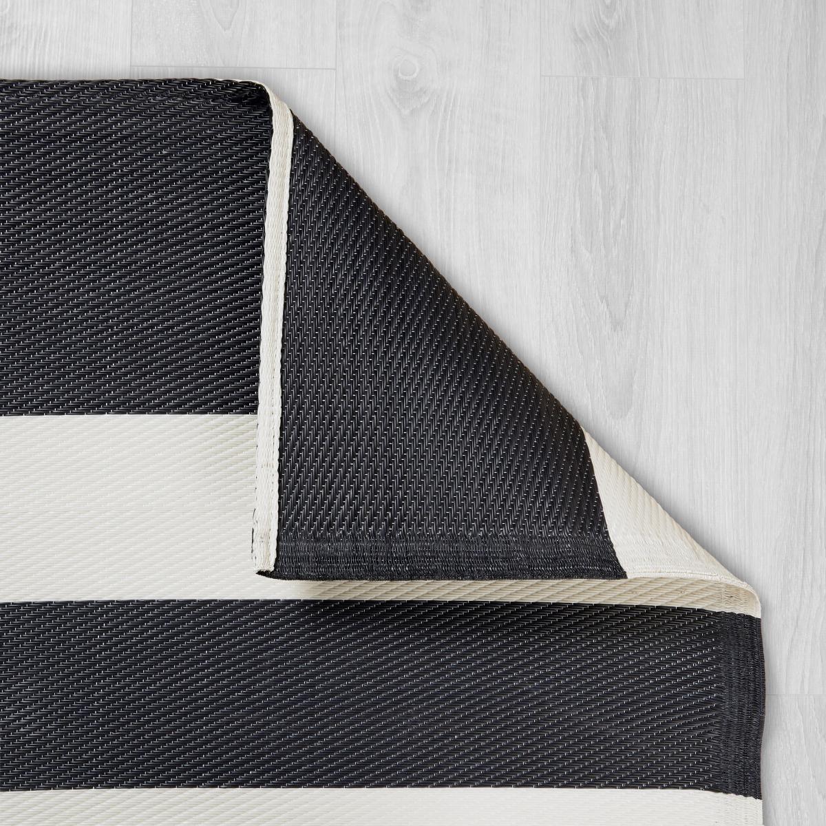 Stripe Garden Outdoor Mat Black and white – image 4