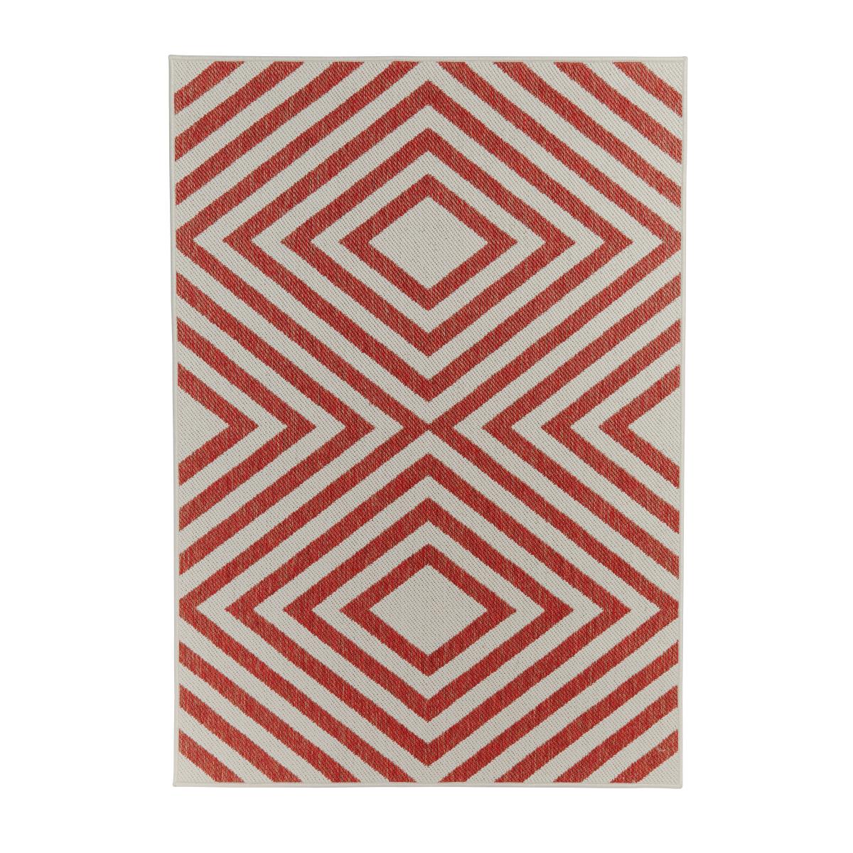 Reversible Geo Indoor Outdoor Rug Orange/White – image 2
